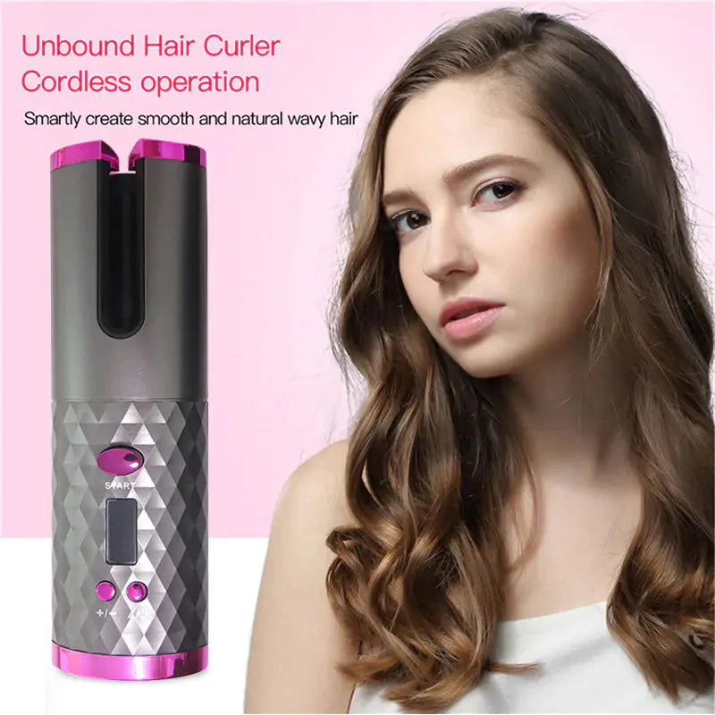 Cordless Auto Rotating Ceramic Hair Curler Anti Spier