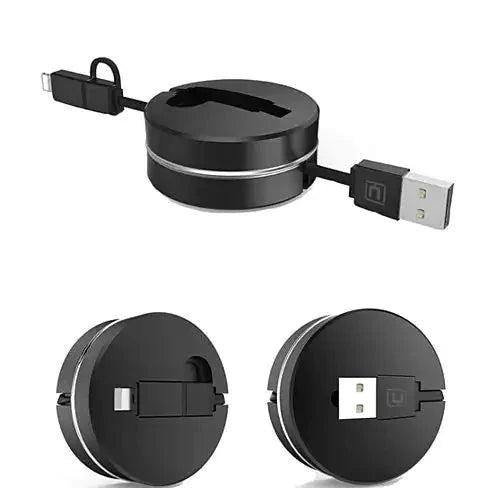 Puck N Roll Retractable Pocket Size Charging Cable For All Smart Devices Anti Spier