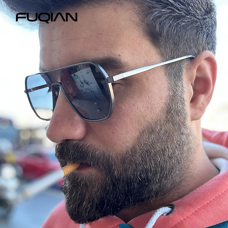 Luxury Metal Photochromic Sunglasses Anti Spier