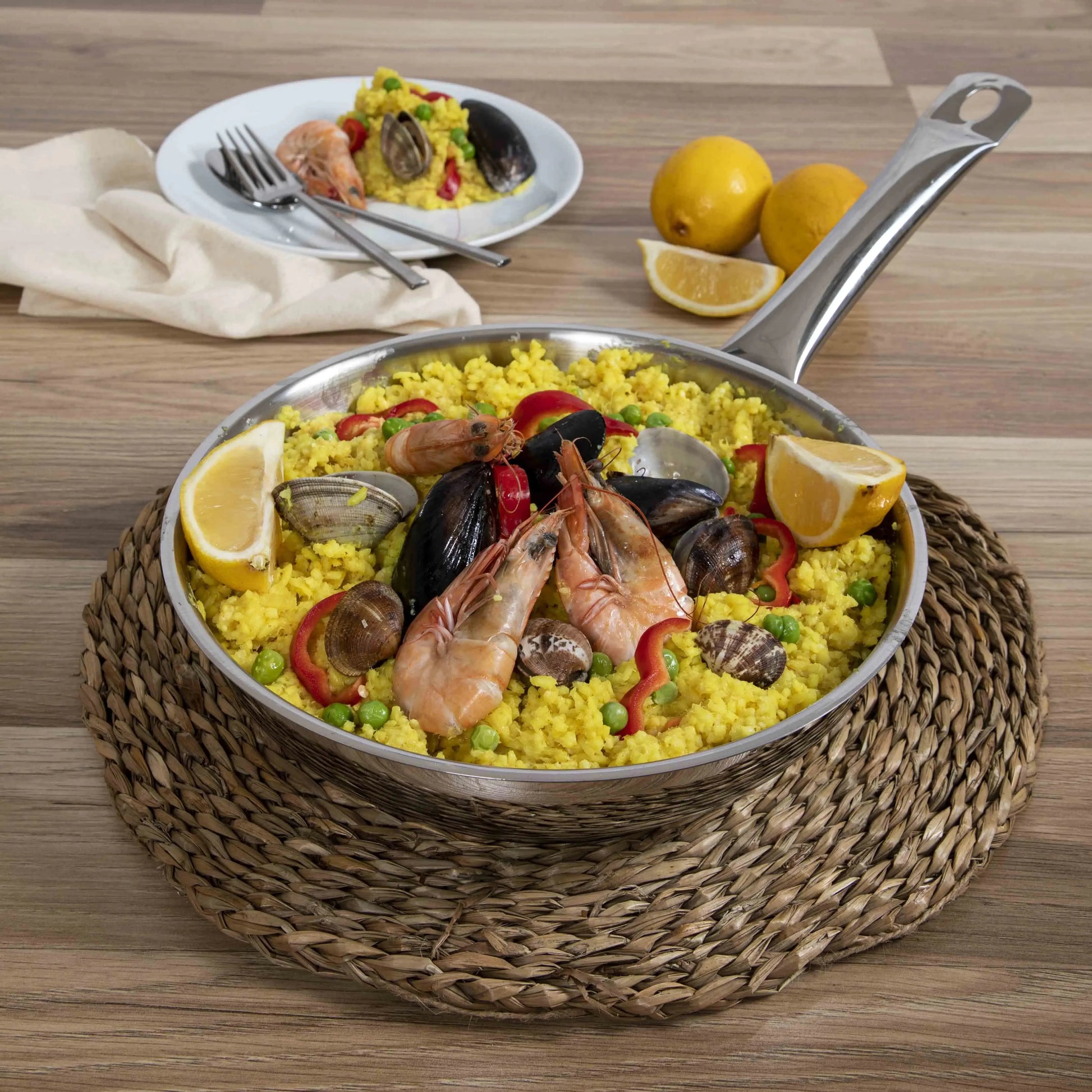 Serenk Modernist Stainless Steel Frying Pan 24 cm Anti Spier