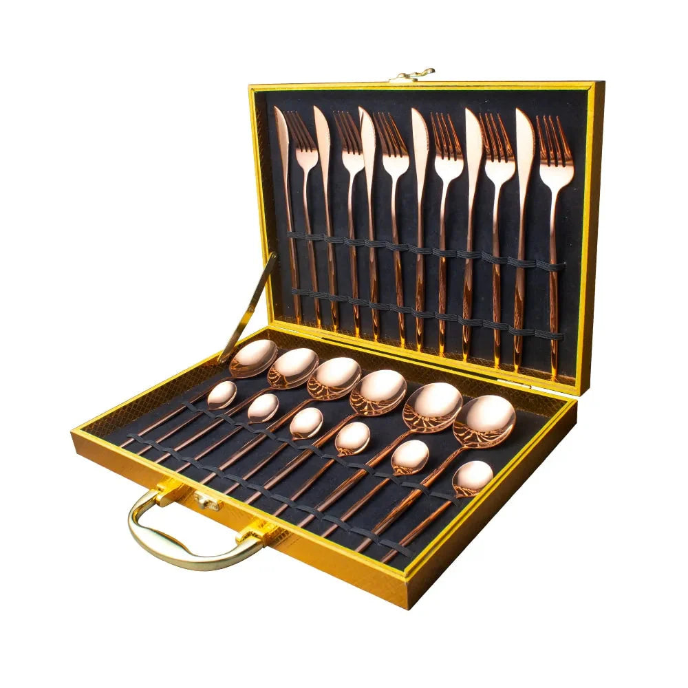 24 Pieces Luxury Cutlery Set Anti Spier