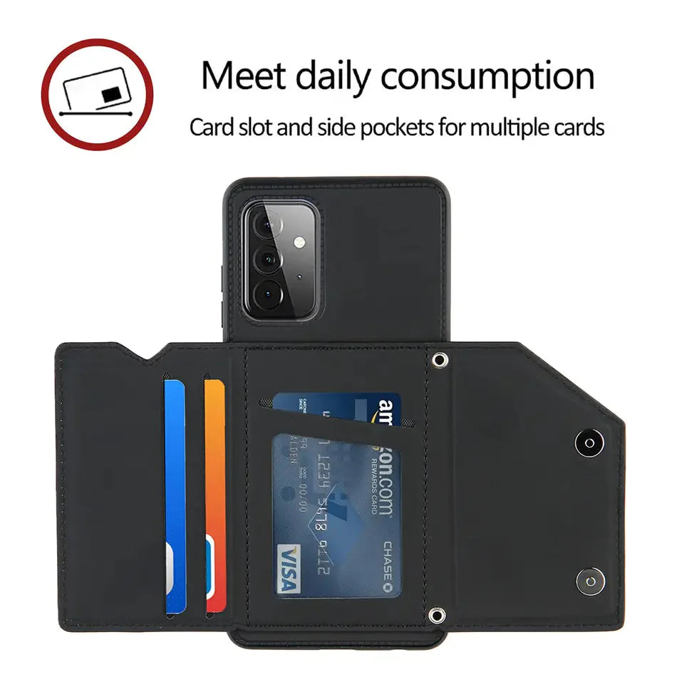 PU Leather Wallet Case For Samsung Anti Spier