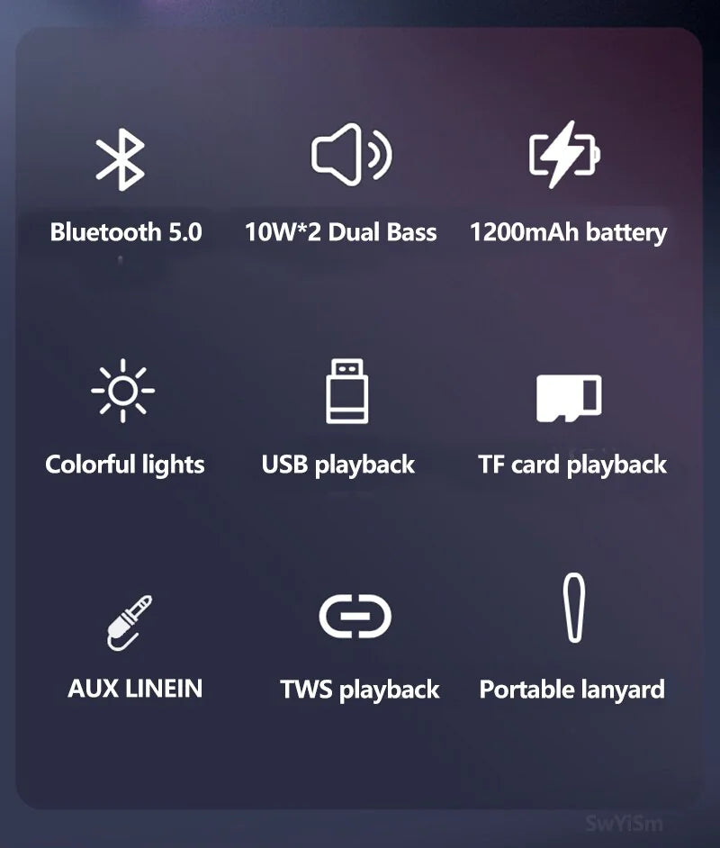 Bluetooth Speaker Wireless Waterproof Outdoor Stereo Bass USB/TF/FM Radio LOUD - Anti Spier 