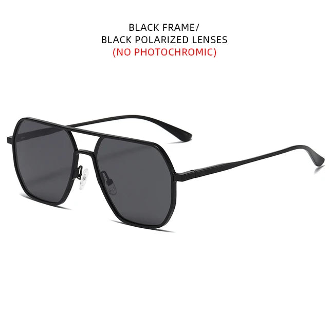 Luxury Metal Photochromic Sunglasses Anti Spier