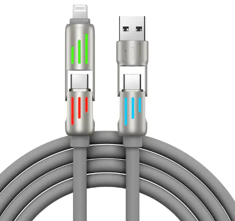 Colorful Four-In-One Fast Charge Cord Anti Spier