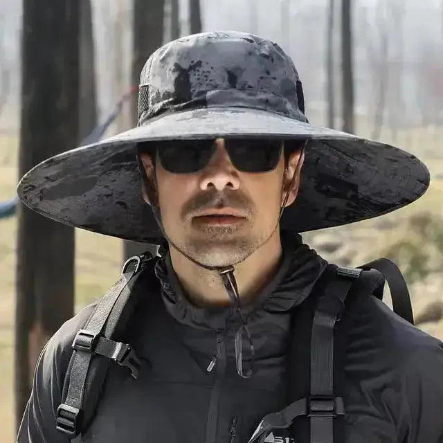 Men's Large Brim Outdoor Sun Hat Anti Spier