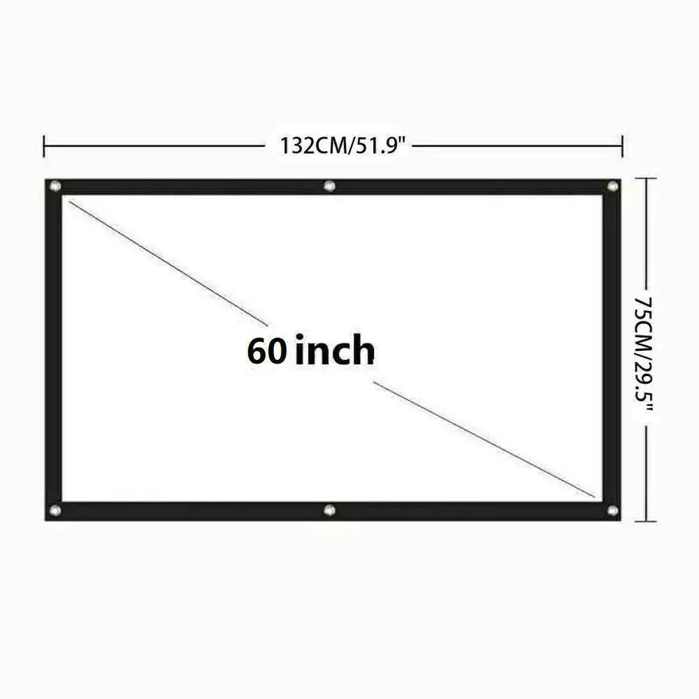 Portable Foldable Projector Screen 16:9 HD Outdoor Home Cinema Theater 3D Movie Anti Spier