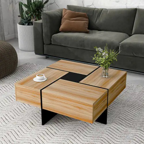 Unique Design Coffee Table With 4 Hidden Storage Compartments Anti Spier