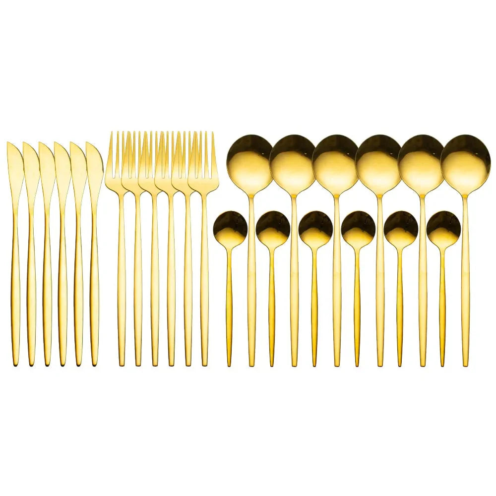 24 Pieces Luxury Cutlery Set Anti Spier