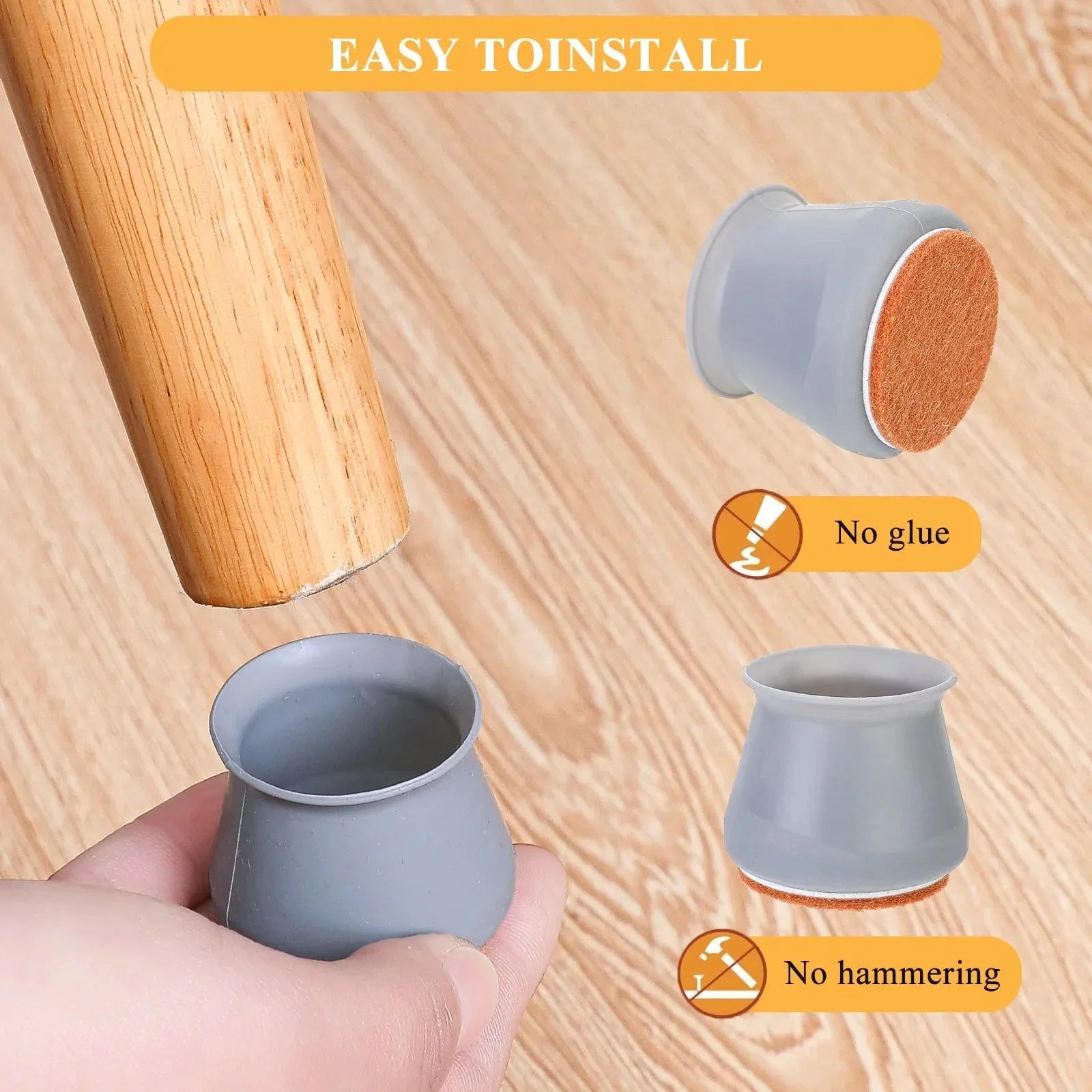 16pcs Silicone Furniture Leg Protectors: Floor Protection & Anti-slip Pads Anti Spier