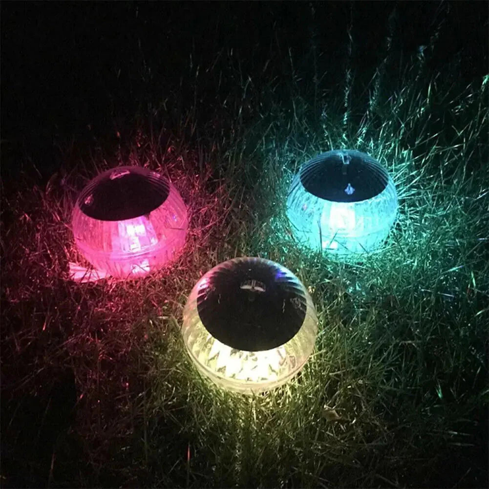 Outdoor Solar LED Floating Light Garden Pond Pool Lamp Rotating RGB Color Change Anti Spier