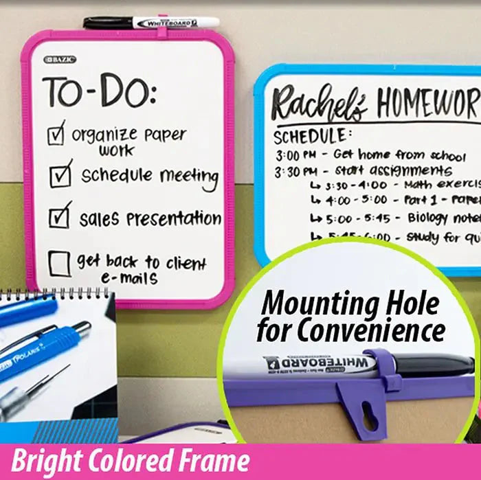 8.5" X 11" Dry Erase Board w/ Marker - 1pc Random Color Anti Spier