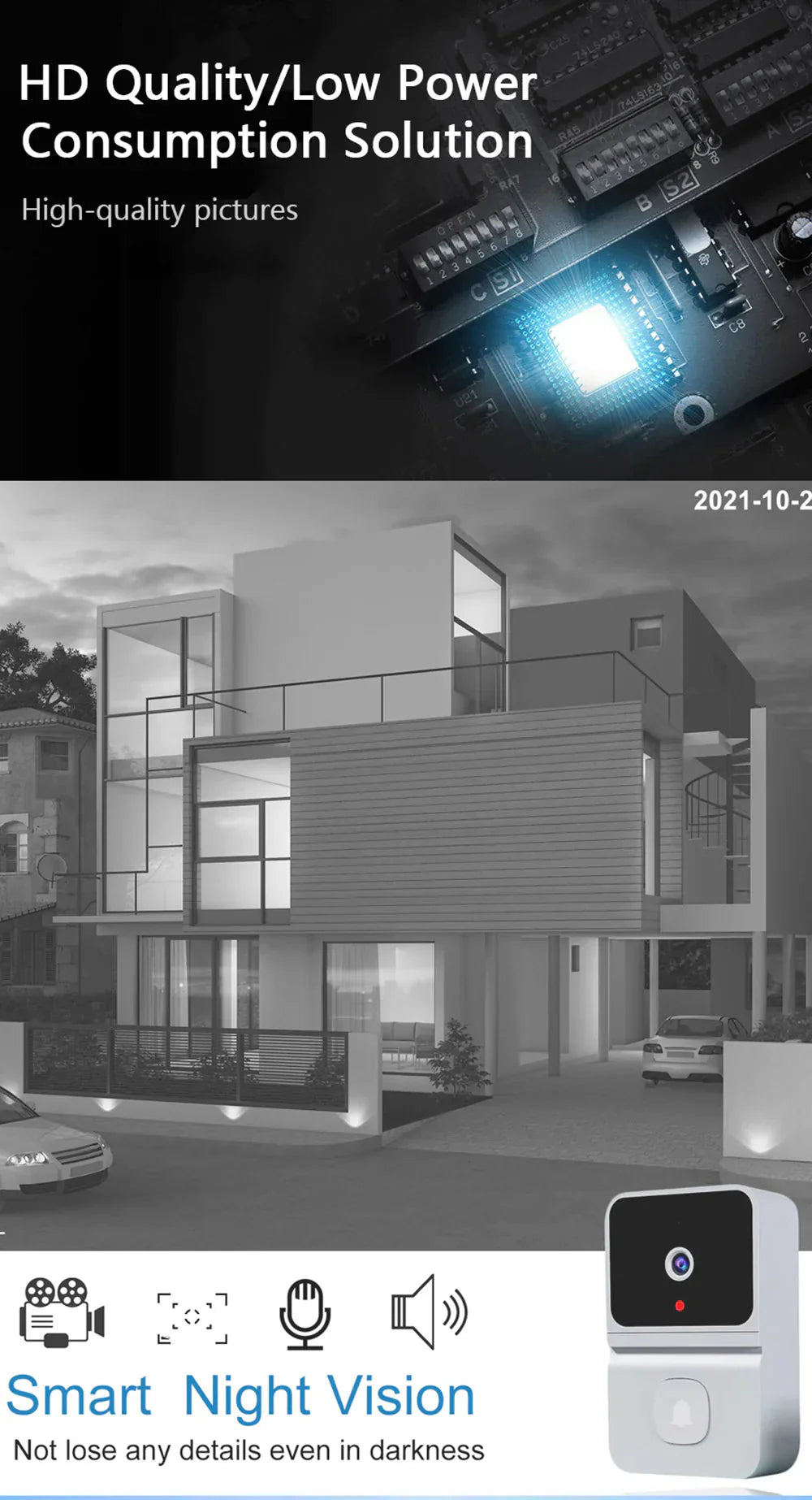 Smart Video Doorbell Anti Spier