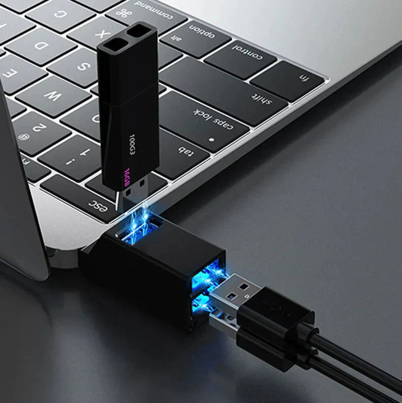 2 Pcs 3 Port USB 3.0 Hub Portable High Speed Splitter Box For PC Notebook Laptop Anti Spier