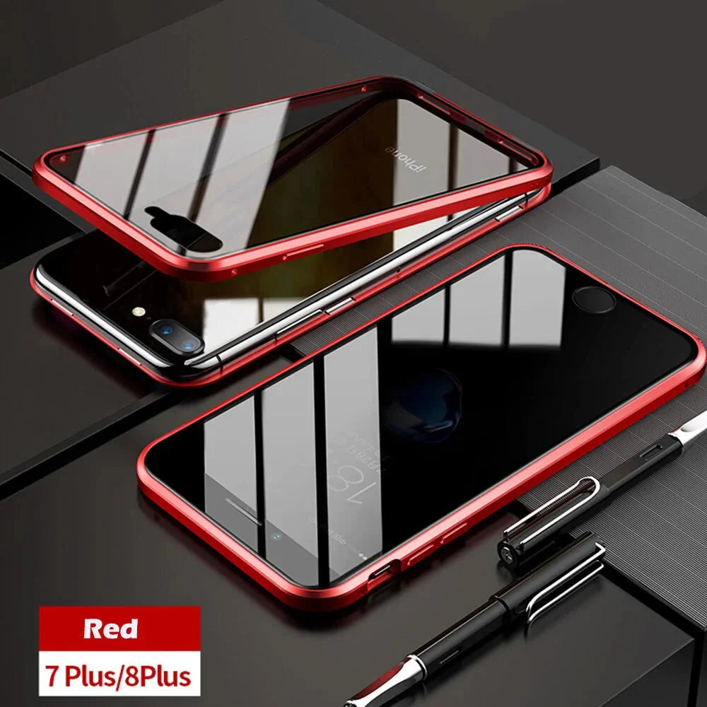 Anti-Peep Magnetic Metal Phone Case For iPhone Anti Spier