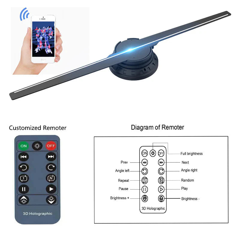 3D Holographic Advertising Fan Display Anti Spier