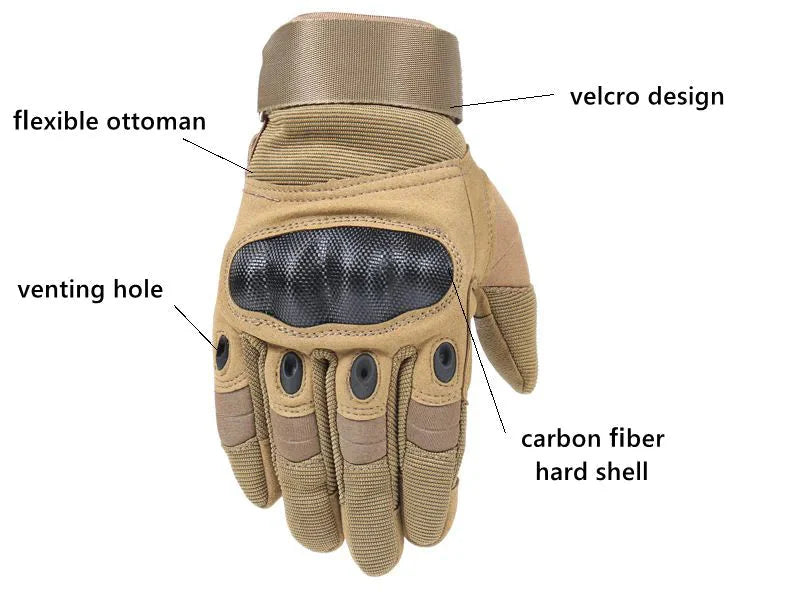 Tactical Motorcycle Motocross Full Finger Gloves Motorbike Riding Racing Mittens Anti Spier