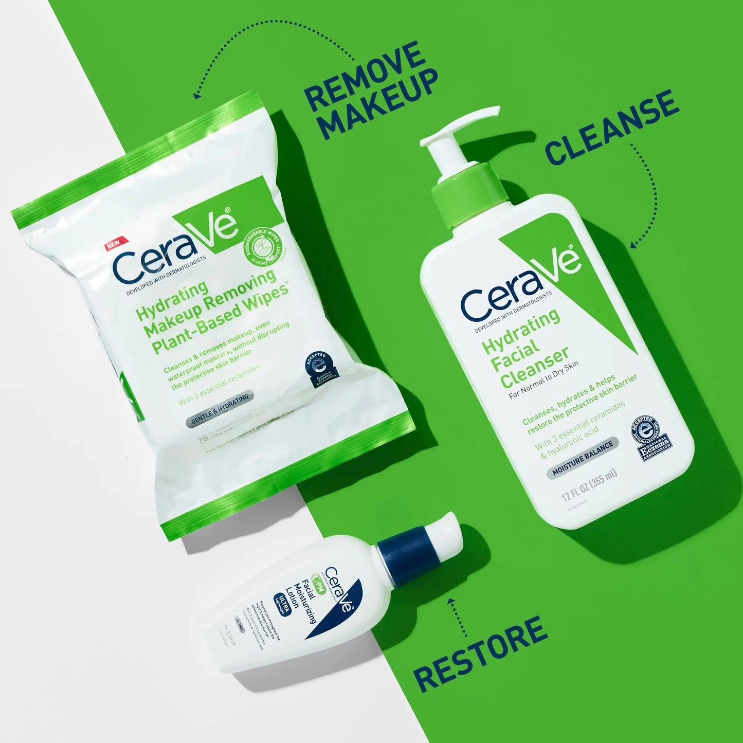 CeraVe Hydrating Facial Cleansing Makeup Remover Wipes| Plant Based Face Biodegradable in Home Compost| Wash Cloth| Suitable for Sensitive Skin| Fragrance-free Non-comedogenic| 25 Count Anti Spier