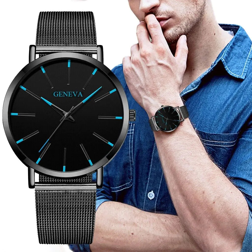 Waterproof Men's Watch Stainless Steel Quartz Luminous Classic Watches Business - Anti Spier 