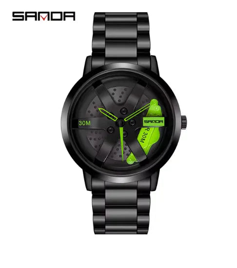 Men's 3D Car Wheel Sports Watch - Waterproof Quartz Anti Spier