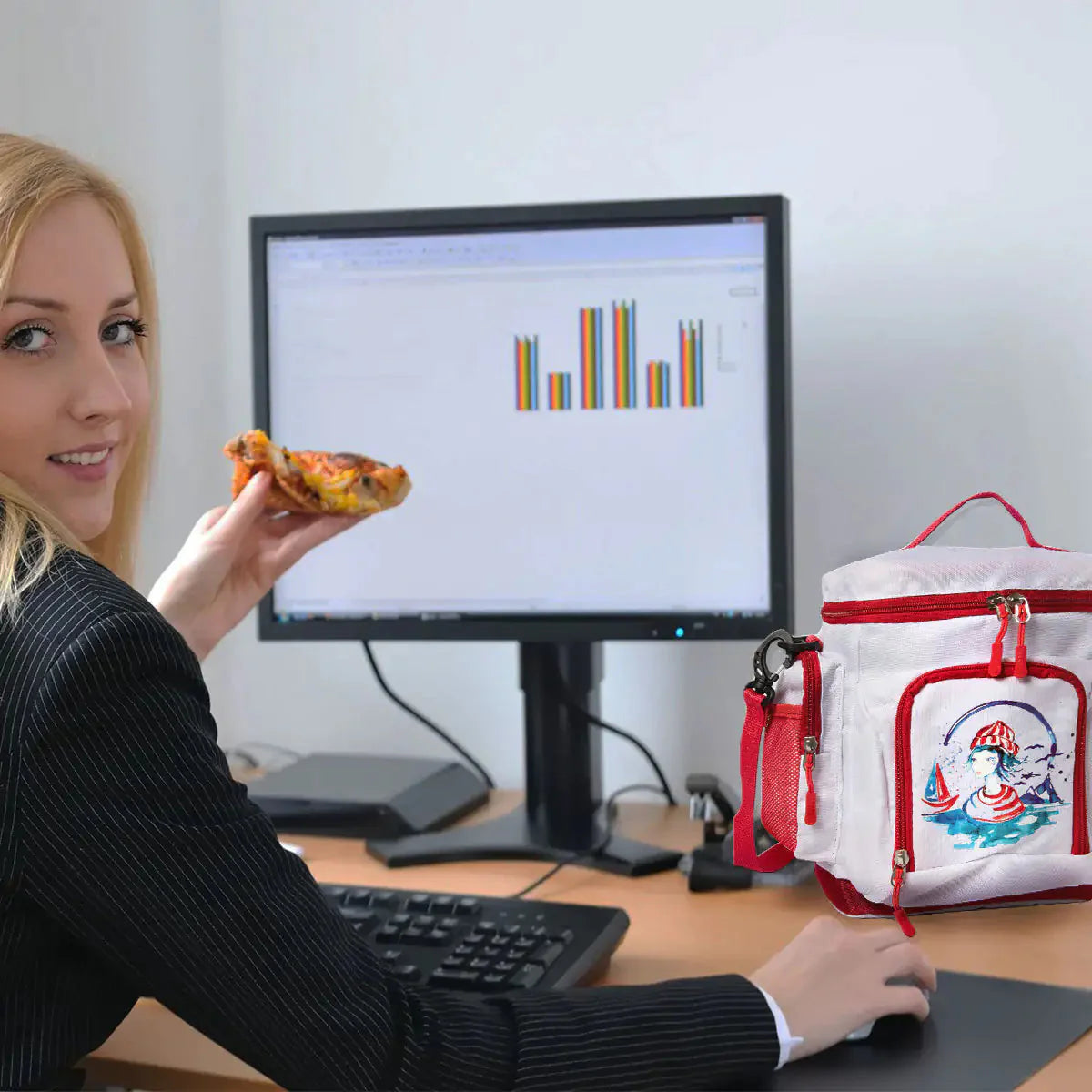 Anemoss Sailor Girl Insulated Lunch Bag Anti Spier