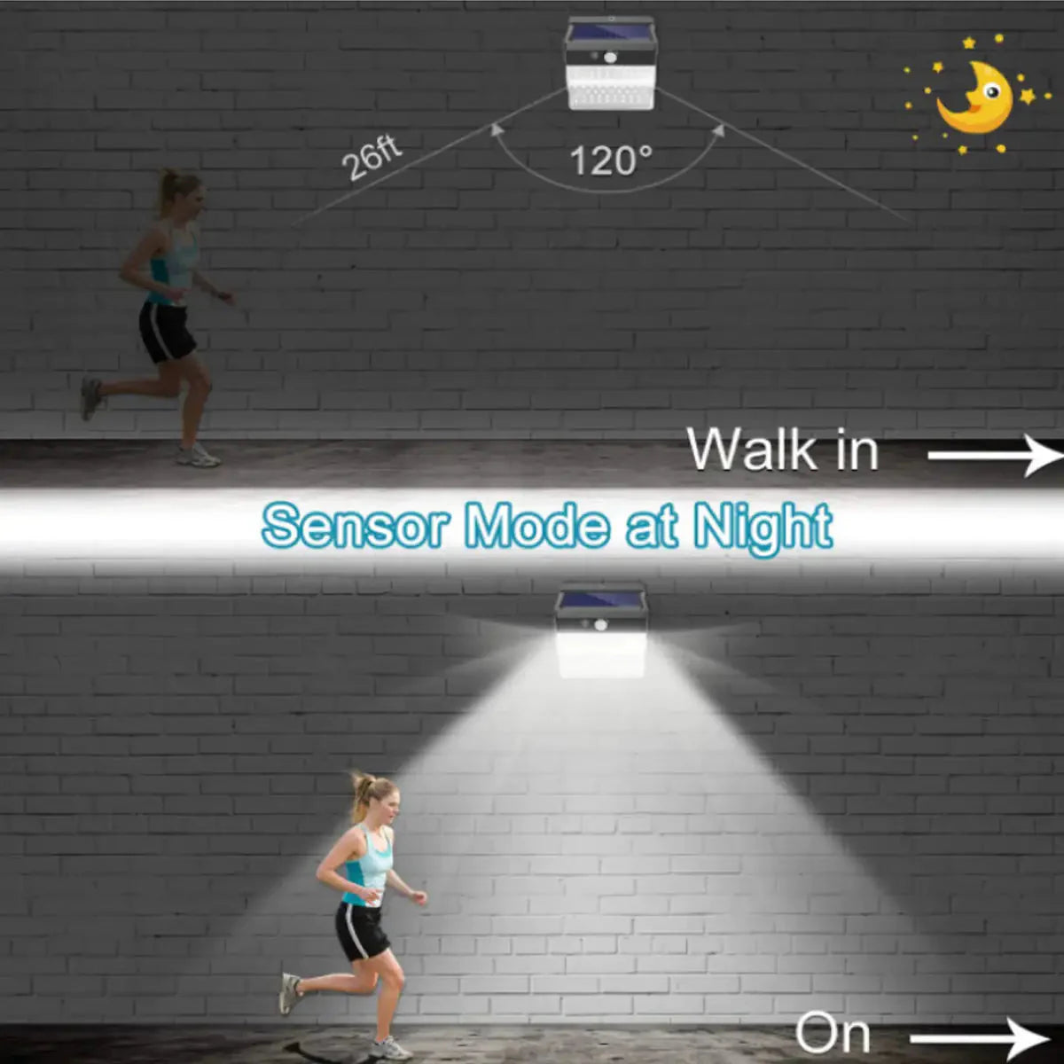 Lumina 206 LED Cluster Lights With Solar Power And Motion Sensor Anti Spier