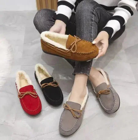 Winter Casual Plush Flat Shoes Anti Spier