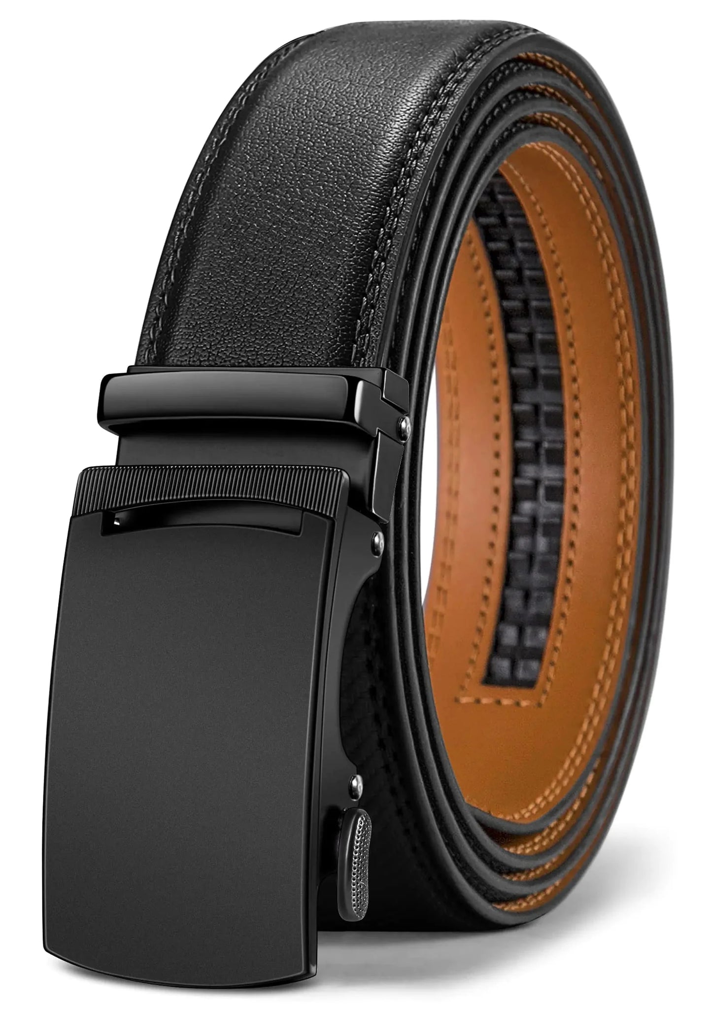 BULLIANT Men's Belt,Slide Ratchet Belt For Gift Men Dress Pant Shirt Oxfords,Trim To Fit Black847 44"-52"Waist Adjustable Anti Spier