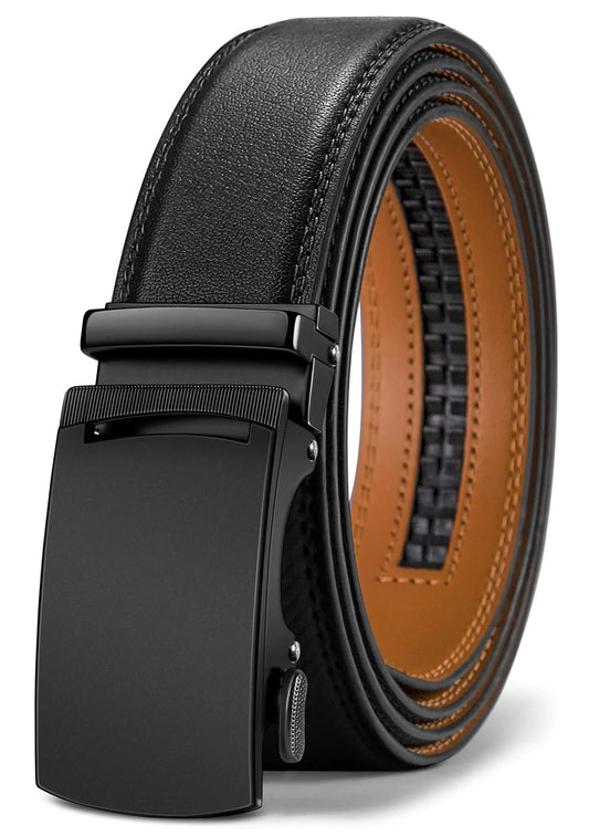 BULLIANT Men's Belt,Slide Ratchet Belt For Gift Men Dress Pant Shirt Oxfords,Trim To Fit Black847 44"-52"Waist Adjustable Anti Spier