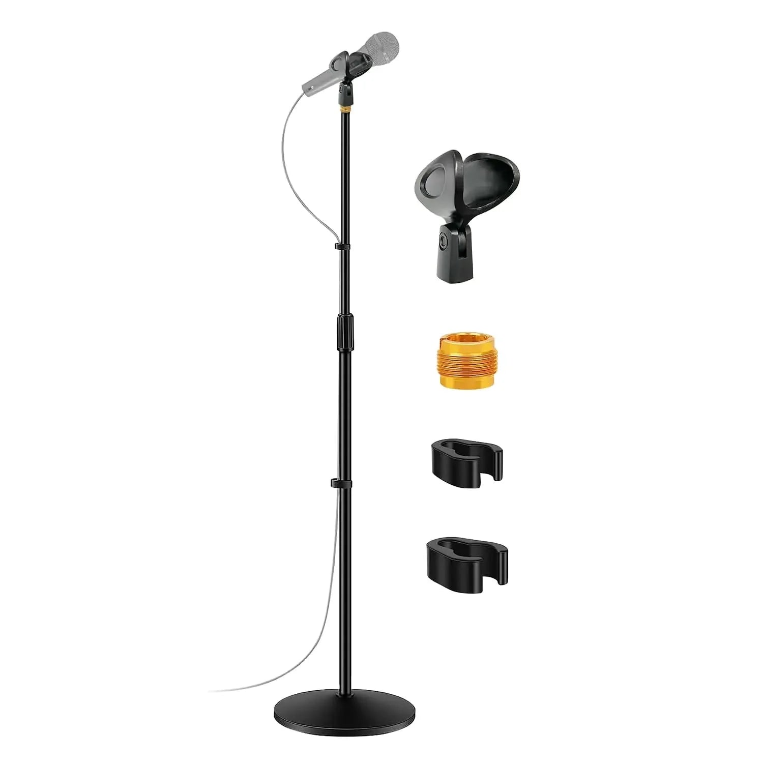 5 Core Mic Stand Round Base  Height Adjustable Universal Microphone Mount Stands Anti Spier