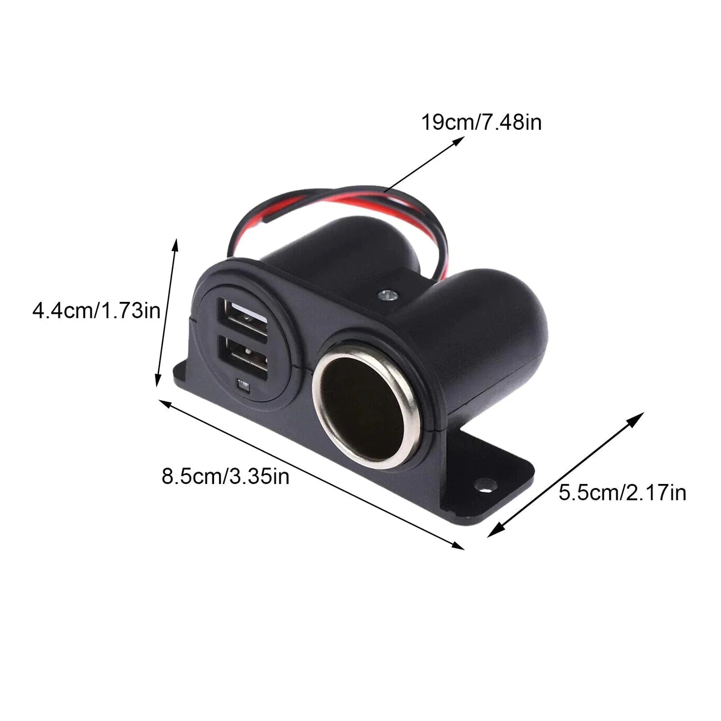 Car Cigarette Lighter Socket Splitter Dual USB Charger Power Adapter Outlet 12V Anti Spier