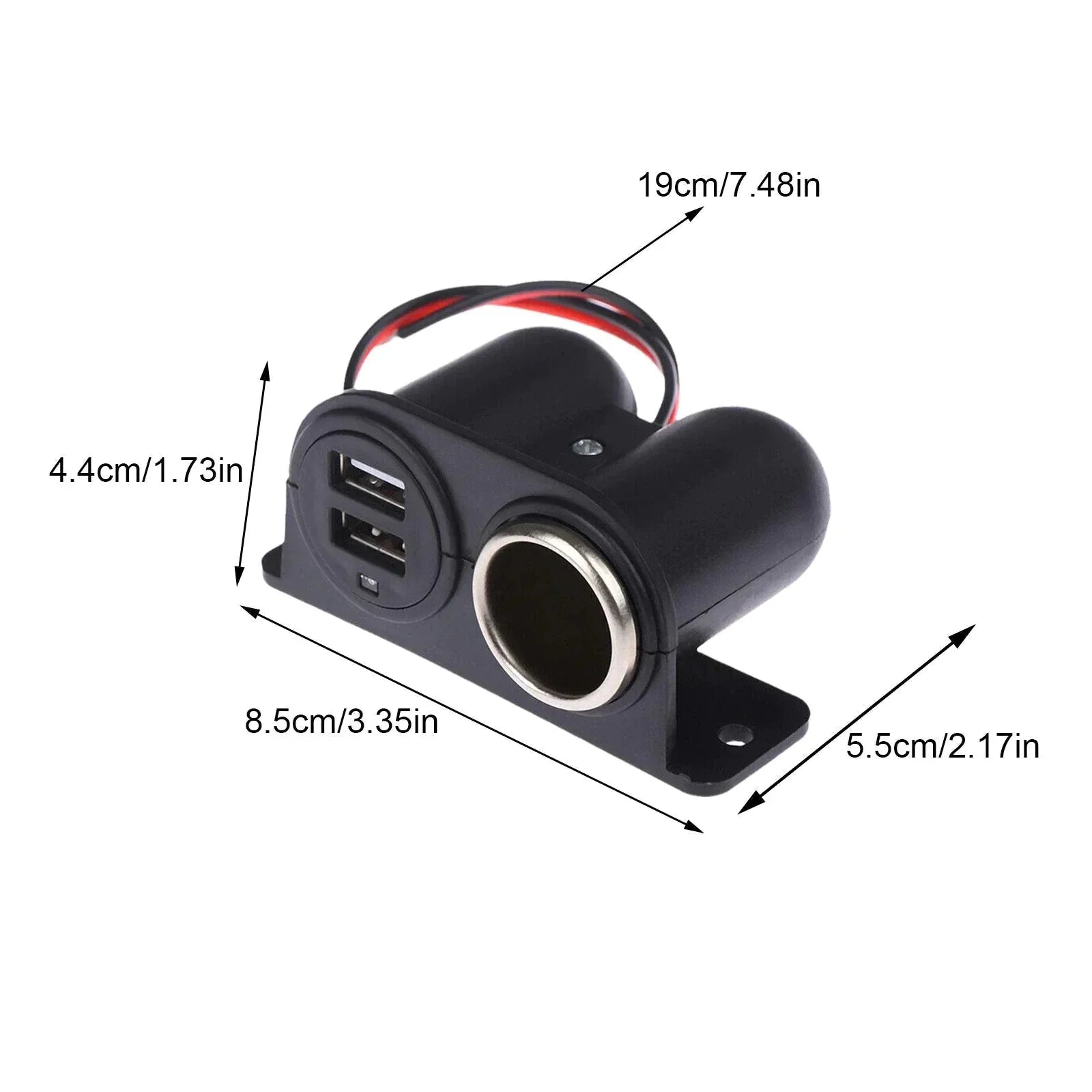 Car Cigarette Lighter Socket Splitter Dual USB Charger Power Adapter Outlet 12V Anti Spier