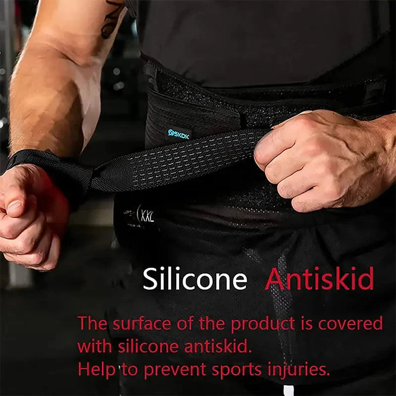 Anti-Slip Silicone Weightlifting Wrist Straps Anti Spier