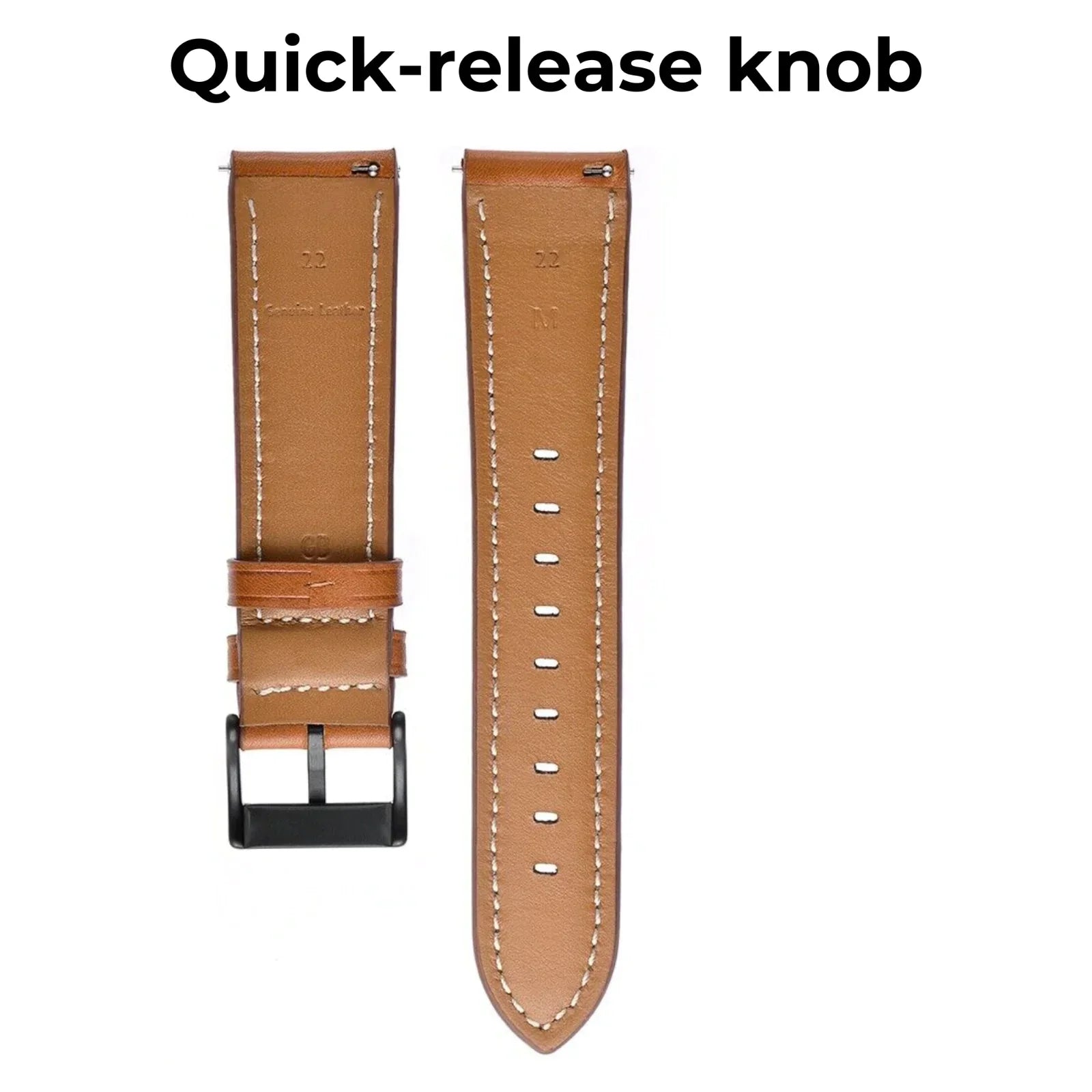 18mm 20mm 22mm Classic Genuine Leather Watch Band Strap Quick Release Wristband - Anti Spier 