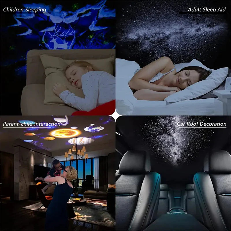 Night Light Galaxy Projector Starry Sky Projector 360 Rotate Planetarium Lamp For Kids Bedroom Valentines Day Gift Wedding Deco Anti Spier