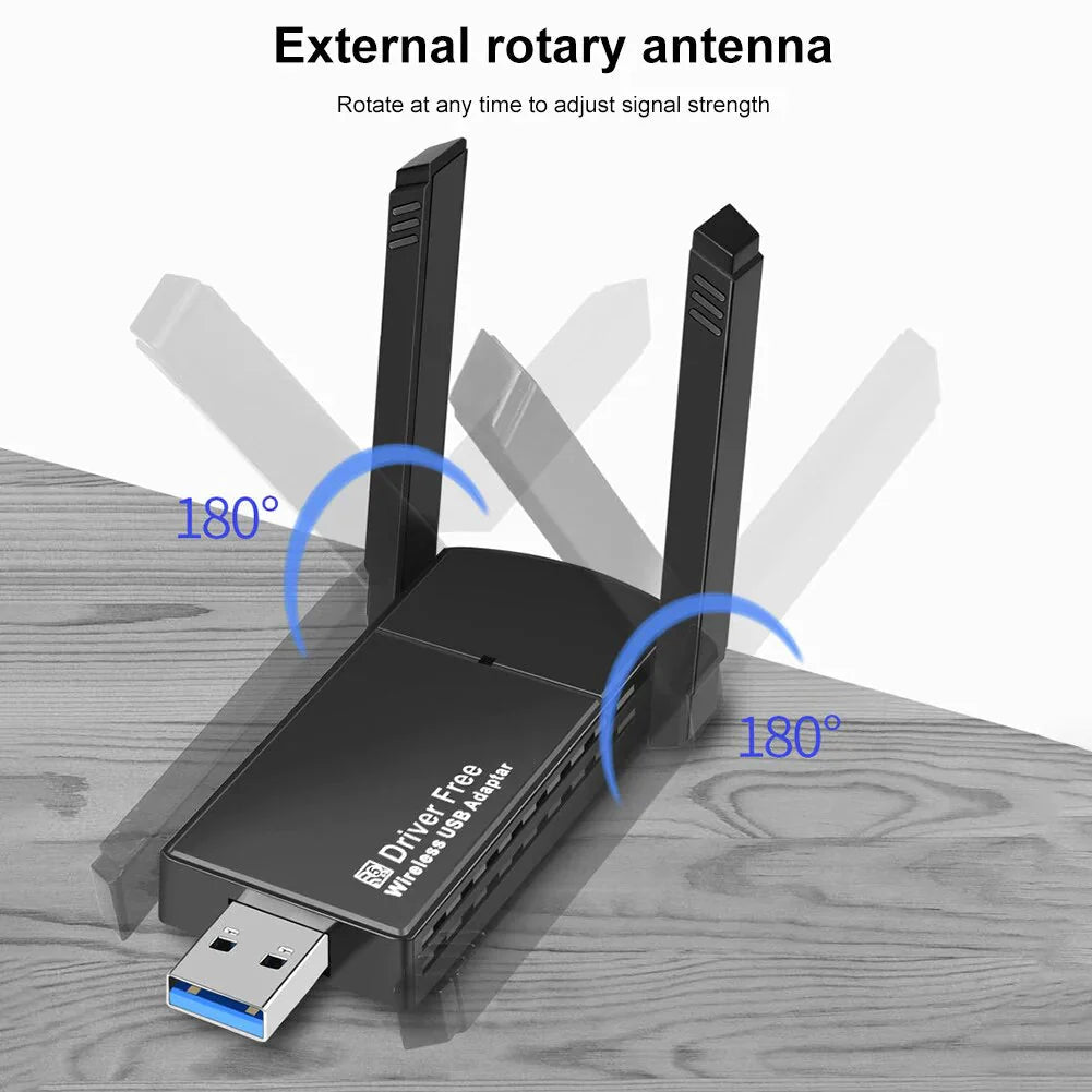 USB 3.0 Wireless WIFI Adapter 1300Mbps Long Range Dongle Dual Band 5Ghz Network Anti Spier