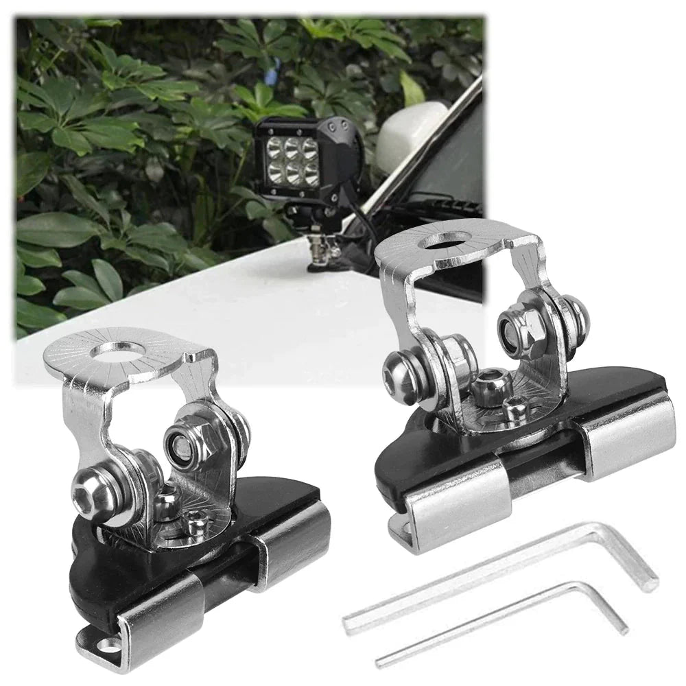 2PCS Pillar Hood Led Work Light Bar Mount Bracket Clamp Holder Offroad Universal Anti Spier