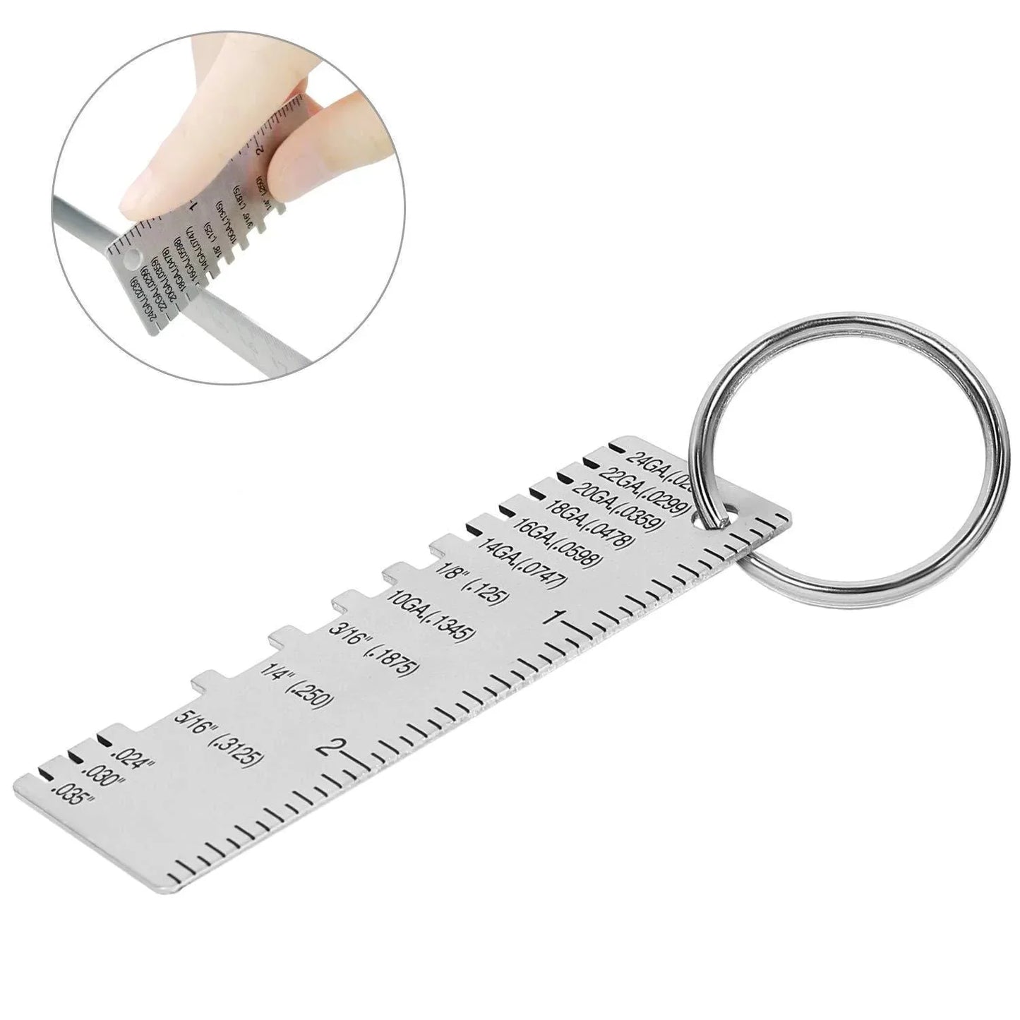 2PCS Thickness Gage Sheet Metal Gauge Measuring Tool Wire Gauge Stainless Steel Anti Spier