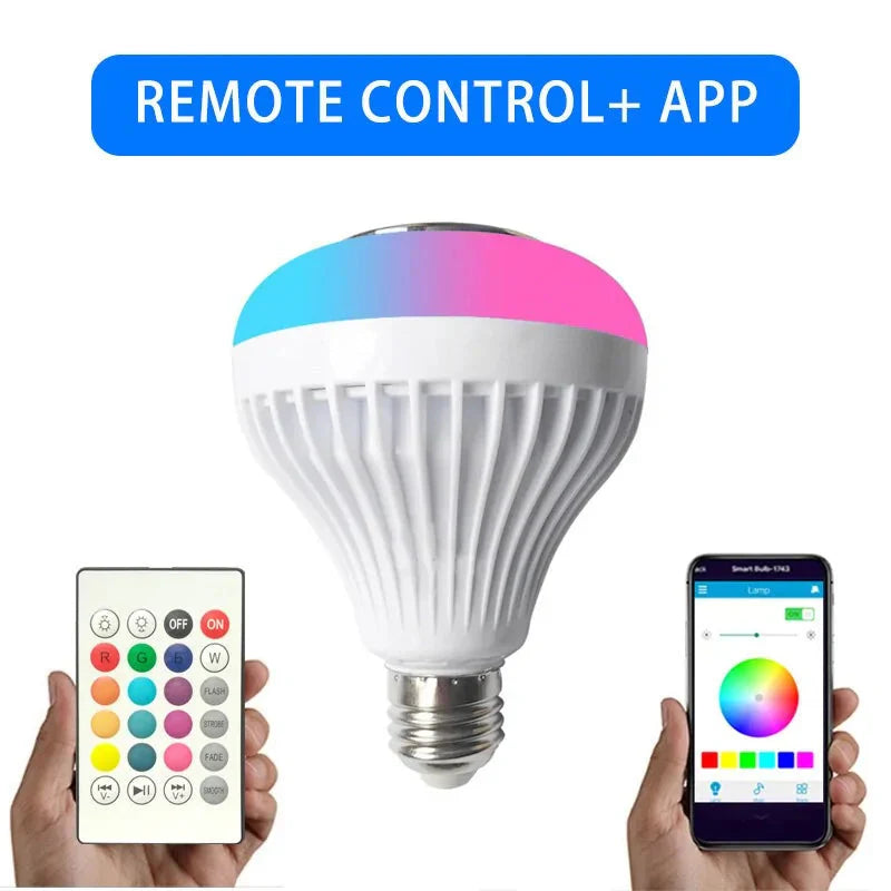 LED Bulb RGB Light Wireless Bluetooth Audio Speaker Anti Spier