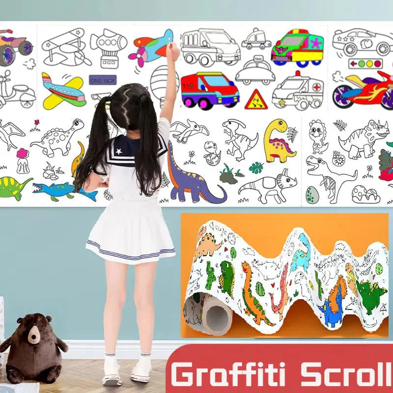 Coloring Paper Roll Graffiti Scroll Puzzle Toy Anti Spier