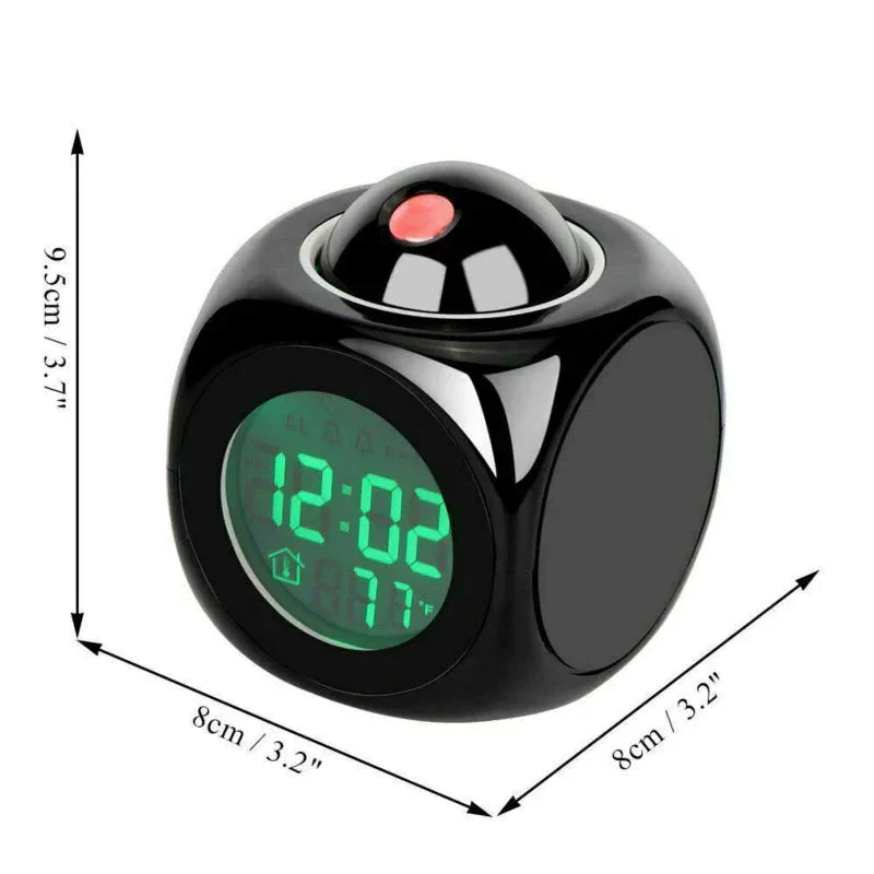LED Projection Alarm Clock Digital LCD Display Voice Talking Weather Snooze USB Anti Spier