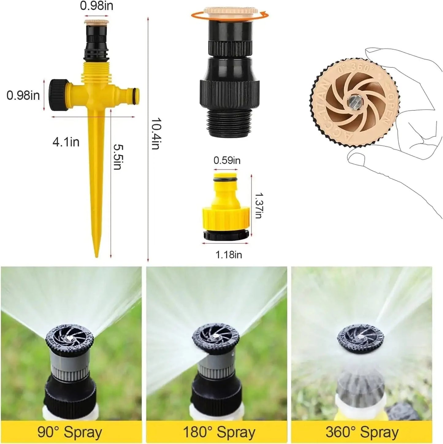 360° Rotation Auto Irrigation System Garden Lawn Sprinkler Patio Save Water USA Anti Spier