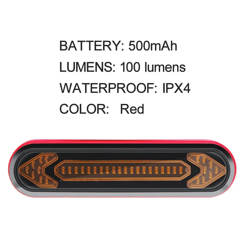 Smart Auto Brake Sensing Light Bicycle Wireless Turn Light Anti Spier