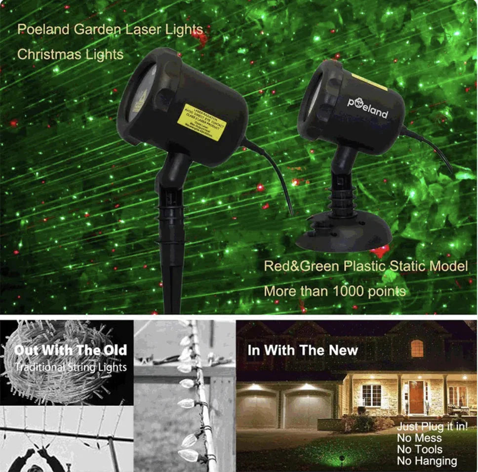 Christmas LED Laser Projector with 8 Patterns & Remote Anti Spier