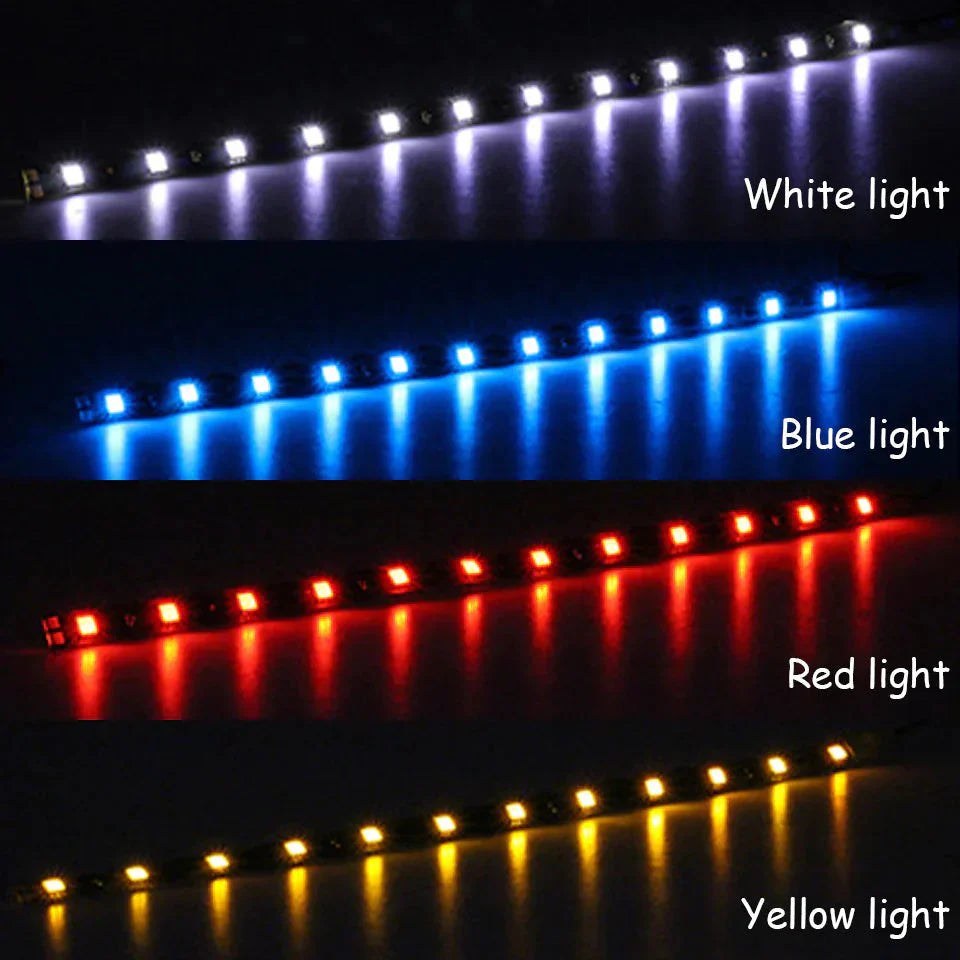 Lot Waterproof 12''/15 DC 12V Motor LED Strip Underbody Light For Car Motorcycle Anti Spier