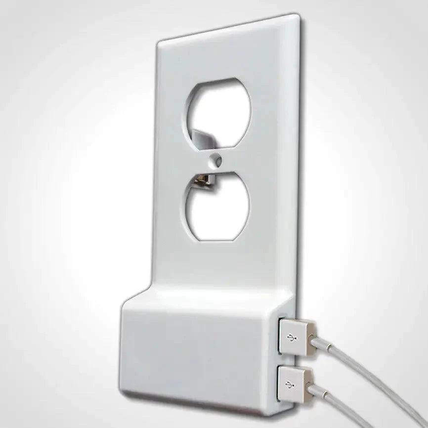 Invisible Dual USB Wall Charger Plate With Surge Protection Anti Spier