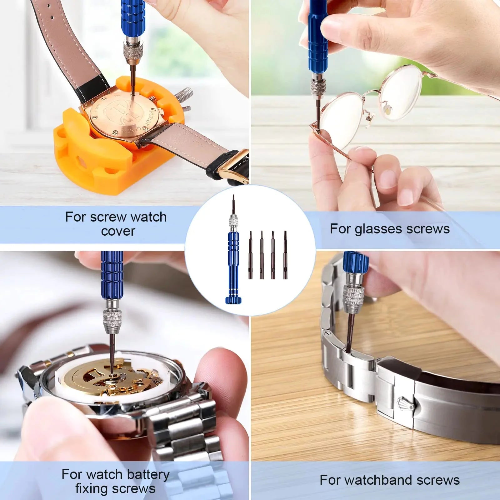 JOREST Watch Repair Kit, for Watch Battery Replacement & Watch Link Removal and Resizing & Watch Opener, Watch Repair Screwdriver Set, Watch Wrench Back Remover, Watch Cleaning, Spring Bar Tool Anti Spier