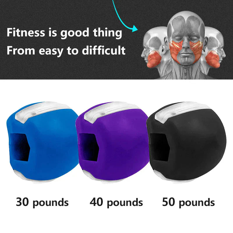 3PCS Jawline Exerciser Mouth Exercise Fitness Ball Neck Face Jaw Trainer Toning Anti Spier