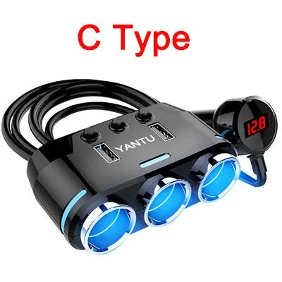 12V-24V Car splitter Cigarette Lighter Socket Plug Dual USB Charger Adapter Anti Spier