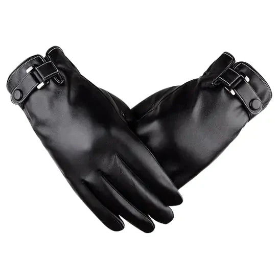 Autumn Warmth Stylish Vegan Leather Touch Smart Gloves Anti Spier